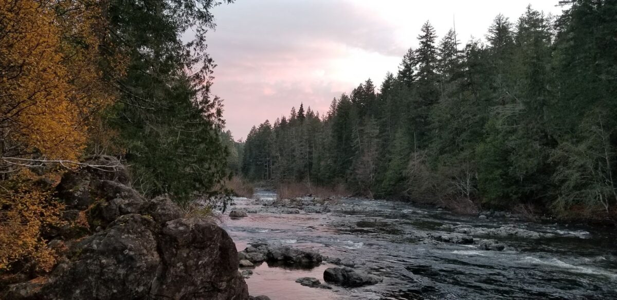 Sunset over the Sooke River