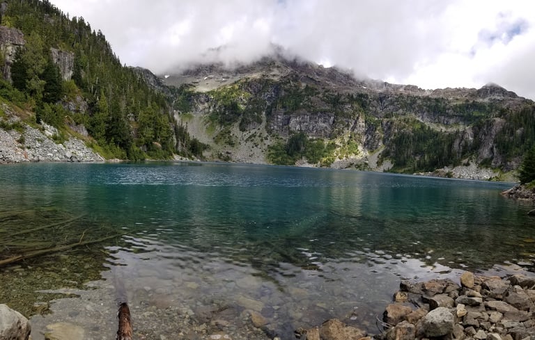 View of Love Lake, in Strathcona Park on Vancouver Island, BC, Canada